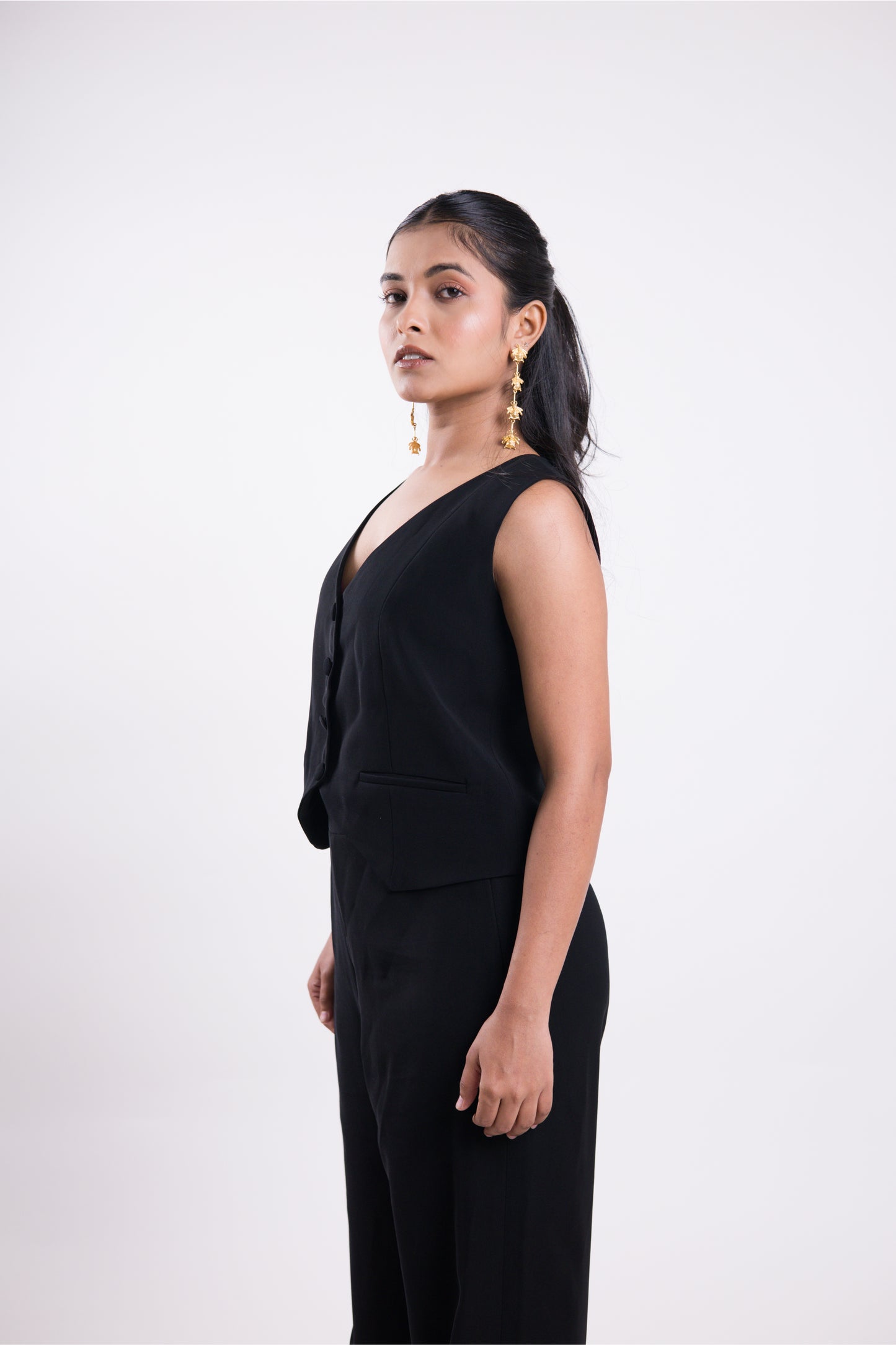 Midnight Buttoned Base Vest