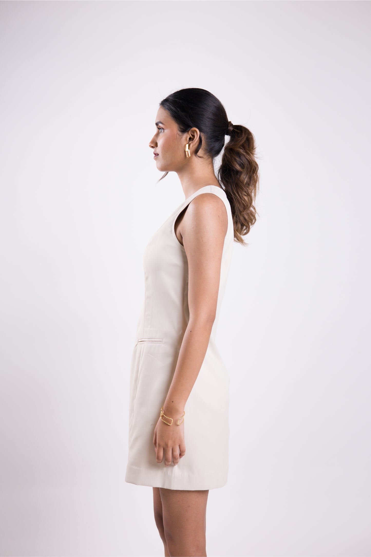 Creme Off The Line Dress