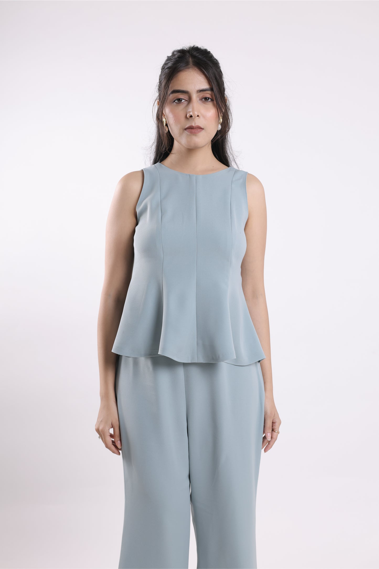 Frosted Sage Peplum Top
