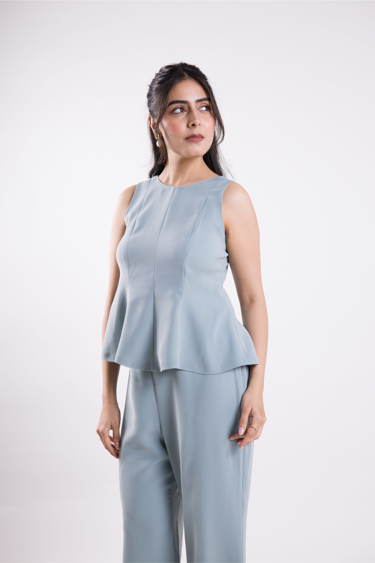 Frosted Sage Peplum Top