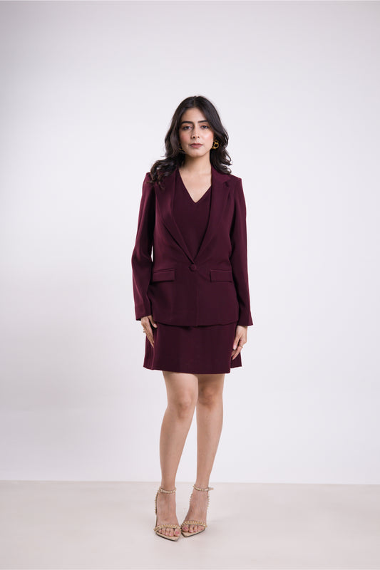 Dark Bloom Cinched Blazer