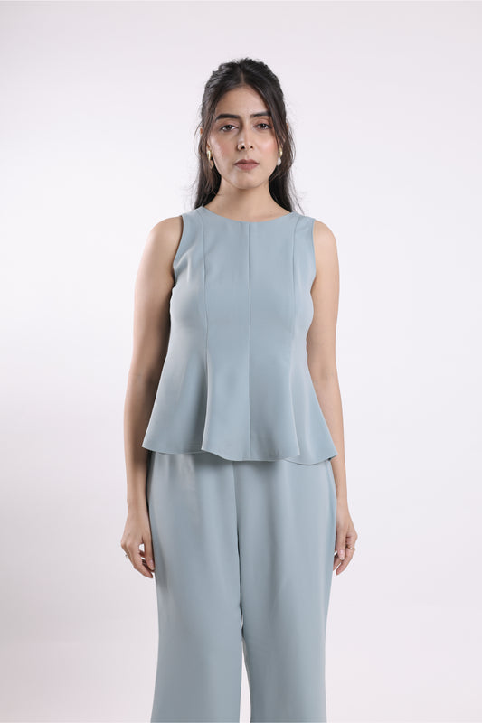Frosted Sage Peplum Top