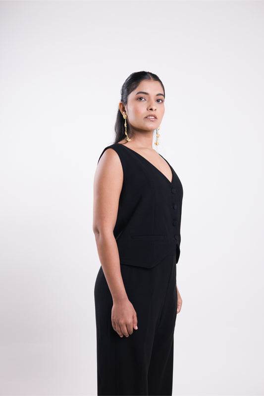 Midnight Buttoned Base Vest
