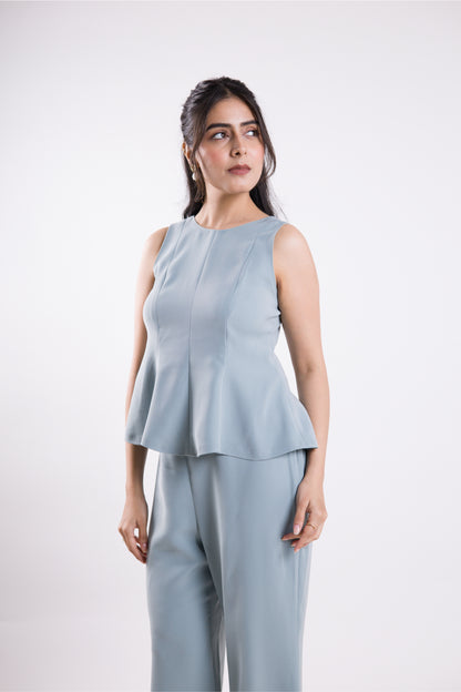 Frosted Sage Peplum Top