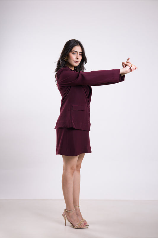 Dark Bloom Cinched Blazer